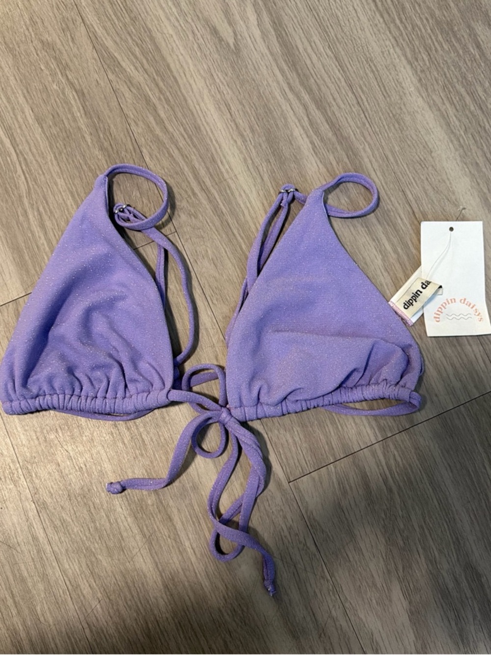 Dippin' Daisy's Lavender Shimmer Triangle Bikini Top